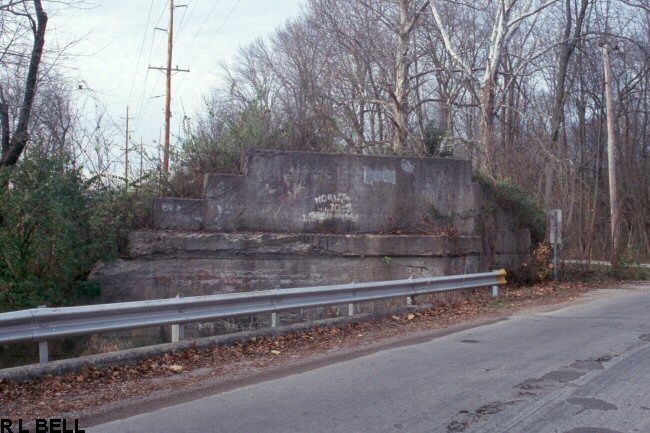 INTERURBAN BRIDGE ABUTMENT SOUTHEAST OF SHELBYVILLE INDIANA