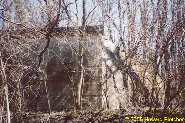 This bridge abutment was built for the Chicago-New York Electric Air Line Railroad to cross over the Pere Marquette Railway.  Howard Pletcher