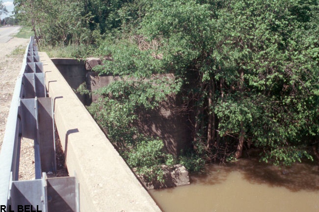 INTERURBAN BRIDGE ABUTMENT AT SPRING CREEK IN VIGO COUNTY INDIANA