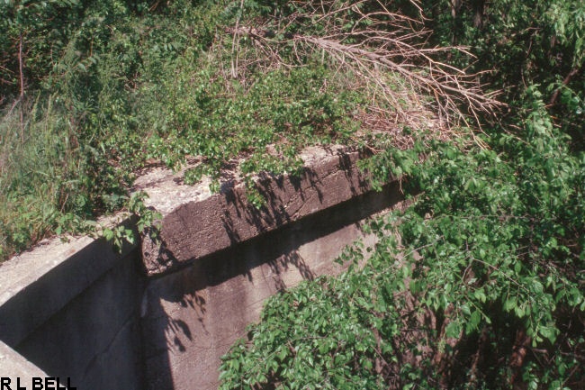 INTERURBAN BRIDGE ABUTMENT AT SPRING CREEK IN VIGO COUNTY INDIANA