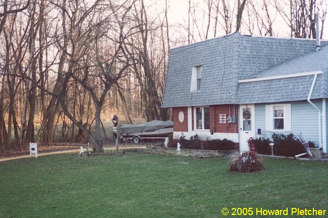 The Woodville substation with additions with the former right-of-way left of the building.  Howard Pletcher