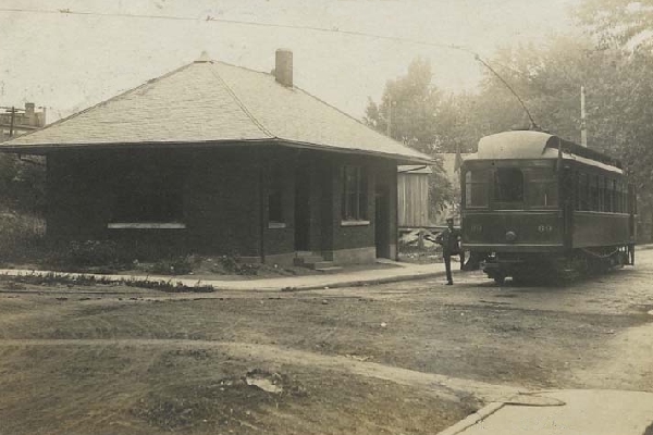 POSTCARD VIEW OF DANVILLE INDIANA DEPOT OF TERRE HAUTE, INDIANAPOLIS & EASTERN NOW PART OF AUTO SHOP